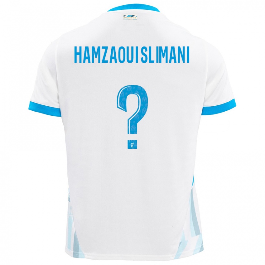 Niño Camiseta Hilan Hamzaoui Slimani #0 Blanco Azul Cielo 1ª Equipación 2024/25 La Camisa Argentina