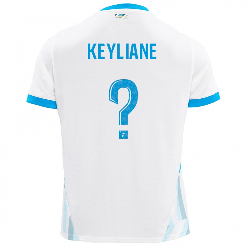 Niño Camiseta Keyliane Abdallah #0 Blanco Azul Cielo 1ª Equipación 2024/25 La Camisa Argentina