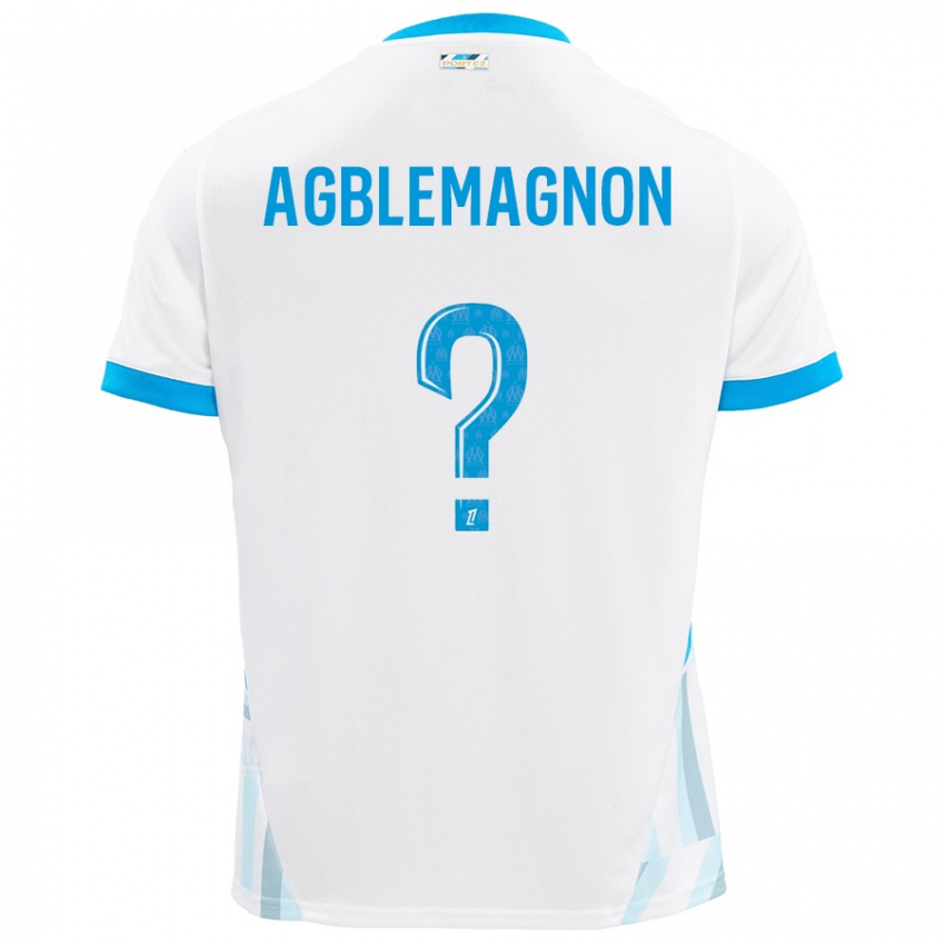 Niño Camiseta Jordan Agblemagnon #0 Blanco Azul Cielo 1ª Equipación 2024/25 La Camisa Argentina