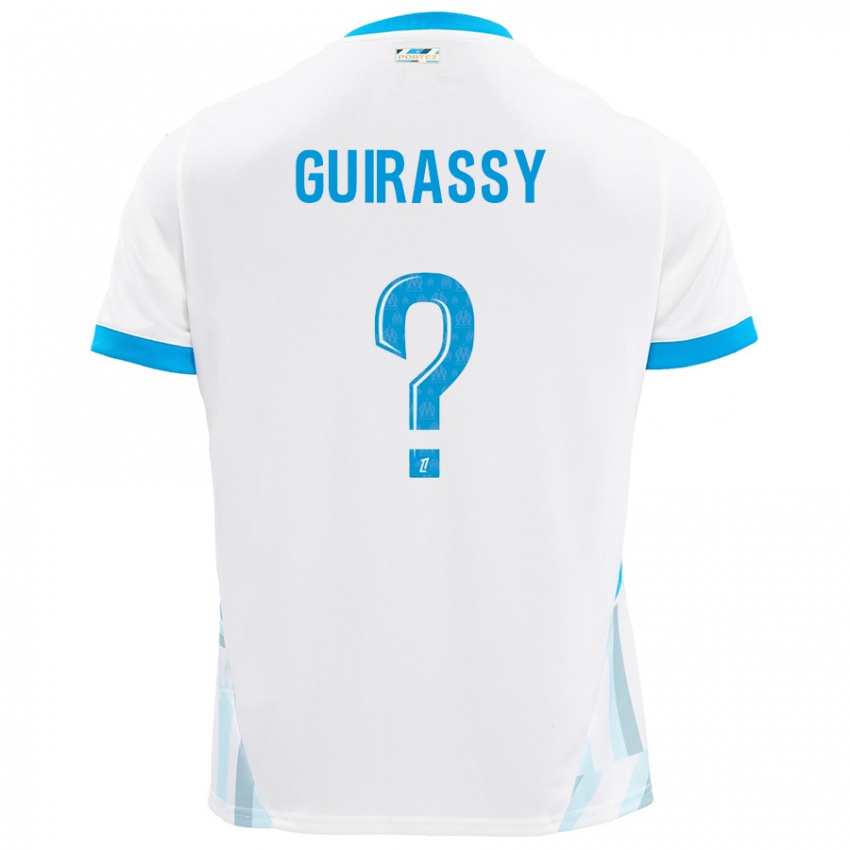 Niño Camiseta Moctar Guirassy #0 Blanco Azul Cielo 1ª Equipación 2024/25 La Camisa Argentina