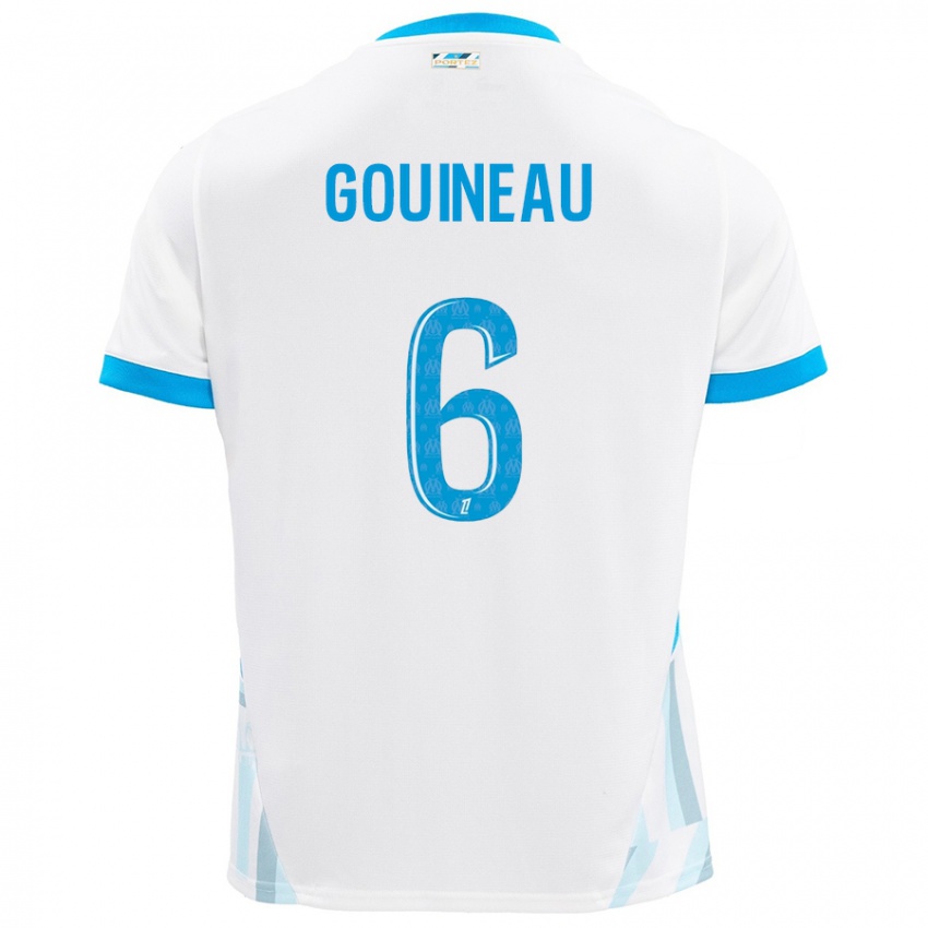 Niño Camiseta Coline Gouineau #6 Blanco Azul Cielo 1ª Equipación 2024/25 La Camisa Argentina