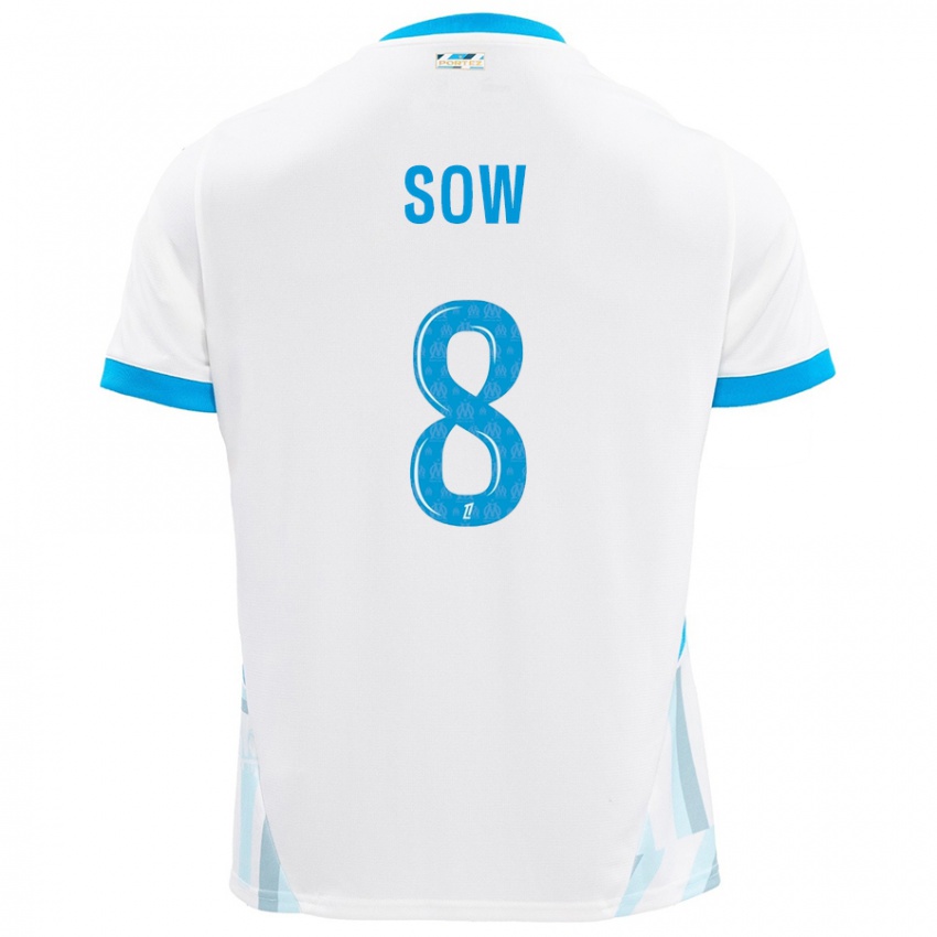 Niño Camiseta Mbayang Sow #8 Blanco Azul Cielo 1ª Equipación 2024/25 La Camisa Argentina