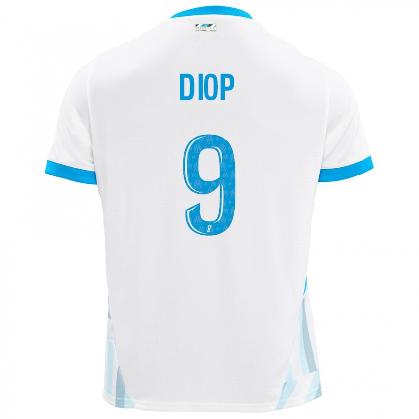 Niño Camiseta Mama Diop #9 Blanco Azul Cielo 1ª Equipación 2024/25 La Camisa Argentina