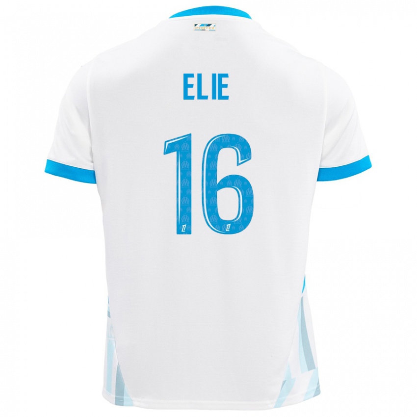 Niño Camiseta Anaïs Elie #16 Blanco Azul Cielo 1ª Equipación 2024/25 La Camisa Argentina