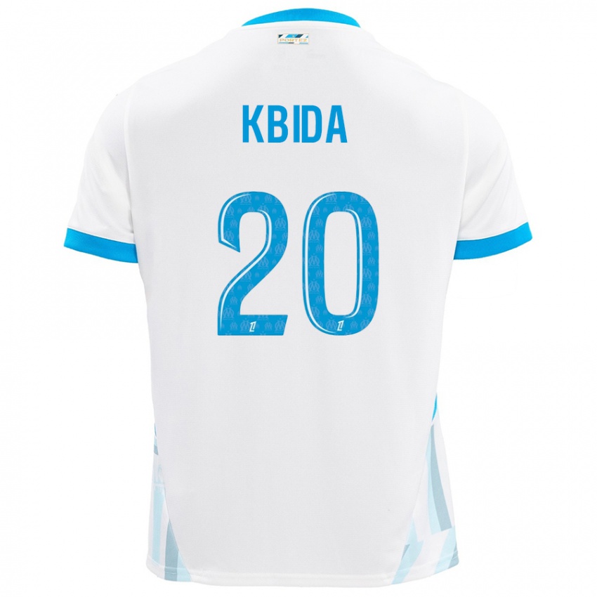 Niño Camiseta Inès Kbida #20 Blanco Azul Cielo 1ª Equipación 2024/25 La Camisa Argentina