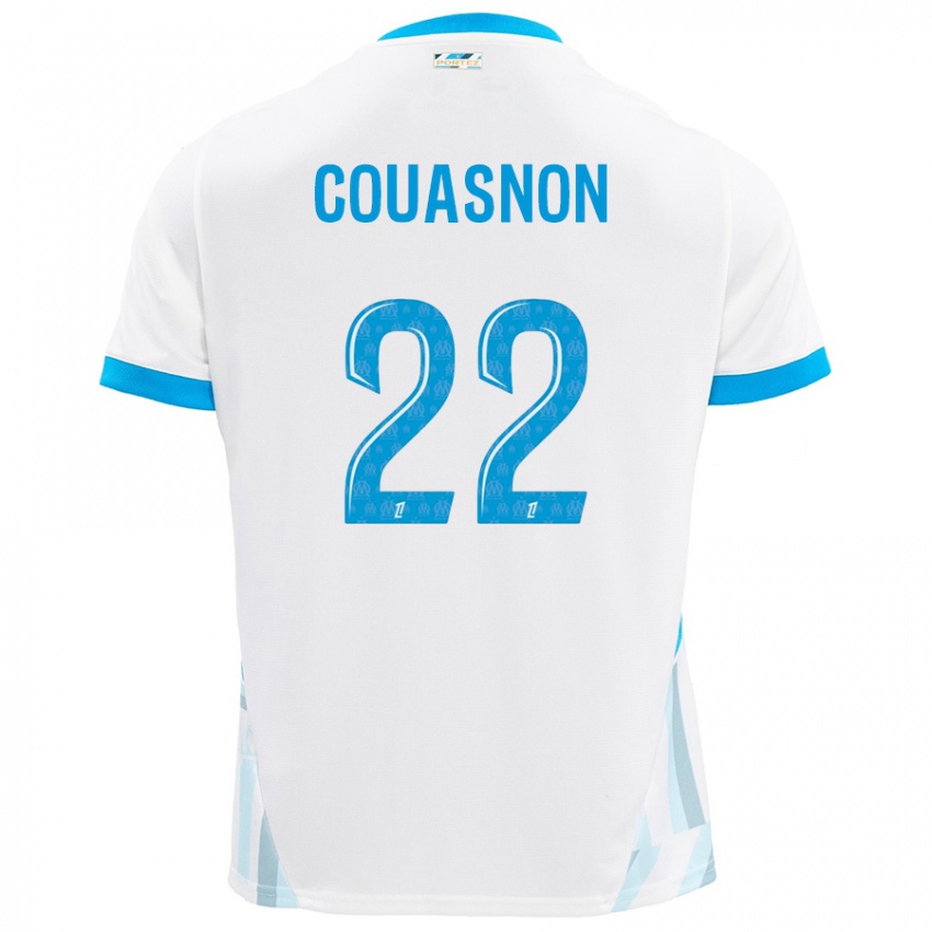 Niño Camiseta Roxane Couasnon #22 Blanco Azul Cielo 1ª Equipación 2024/25 La Camisa Argentina