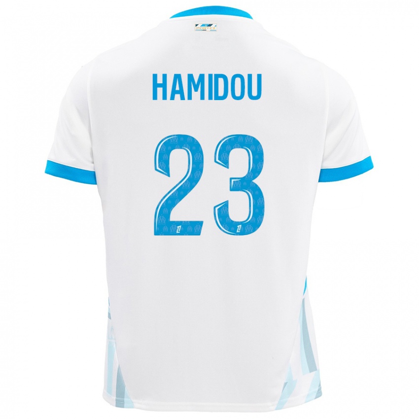 Niño Camiseta Jamila Hamidou #23 Blanco Azul Cielo 1ª Equipación 2024/25 La Camisa Argentina