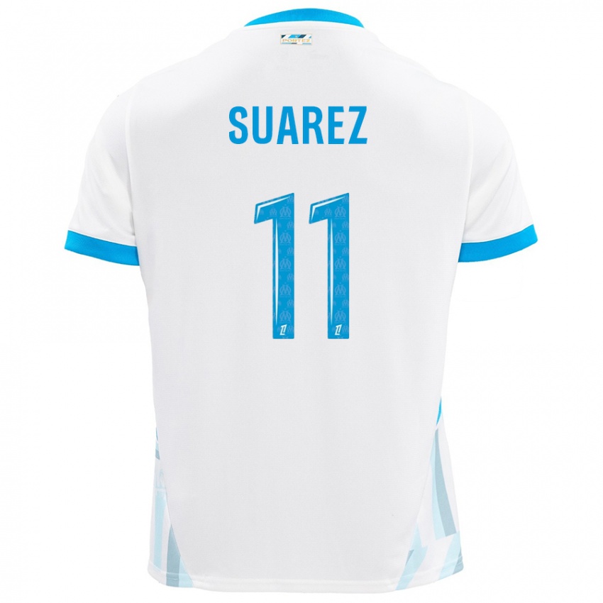 Niño Camiseta Luis Suarez #11 Blanco Azul Cielo 1ª Equipación 2024/25 La Camisa Argentina