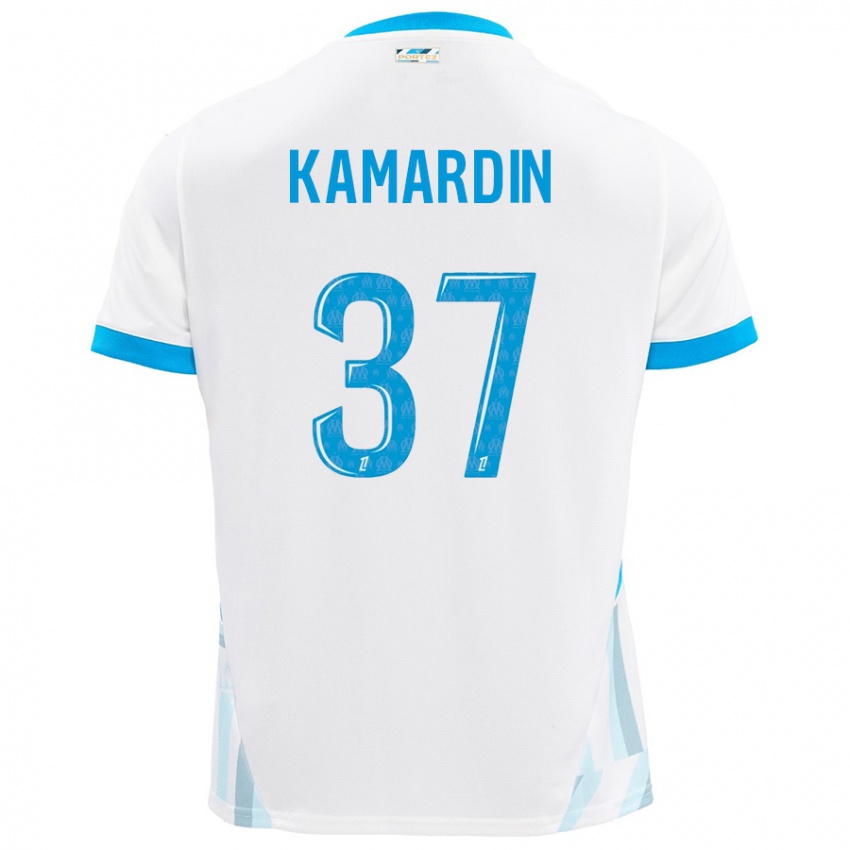 Niño Camiseta Aaron Kamardin #37 Blanco Azul Cielo 1ª Equipación 2024/25 La Camisa Argentina