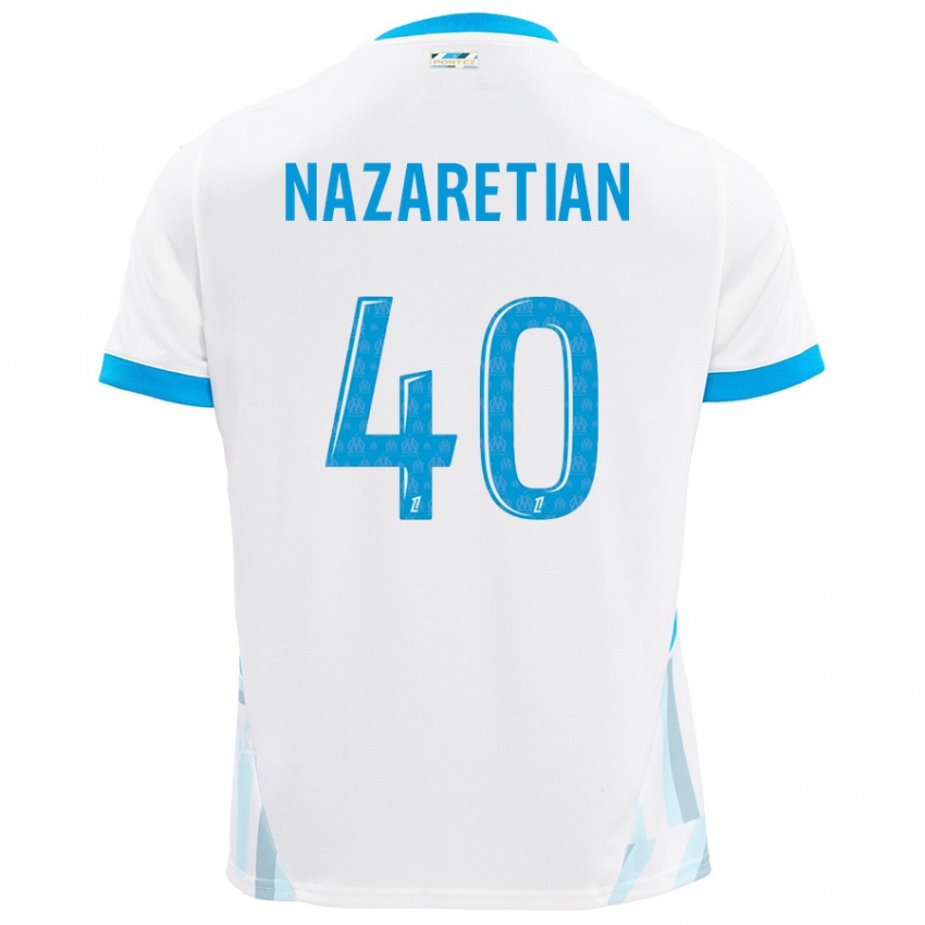 Niño Camiseta Manuel Nazaretian #40 Blanco Azul Cielo 1ª Equipación 2024/25 La Camisa Argentina