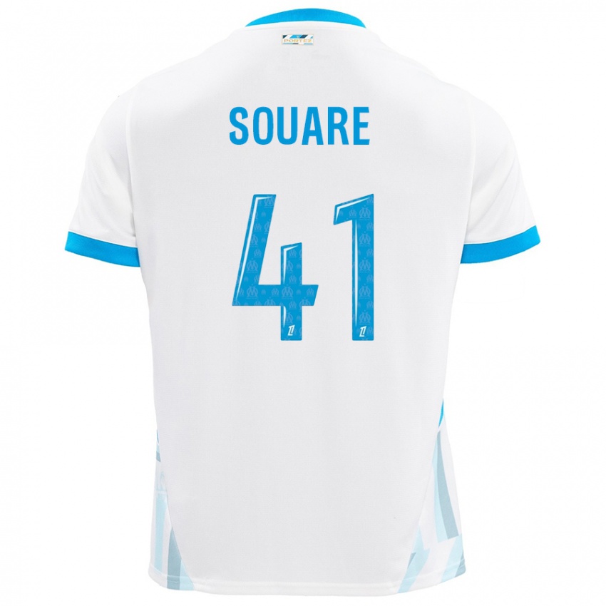 Niño Camiseta Cheick Souare #41 Blanco Azul Cielo 1ª Equipación 2024/25 La Camisa Argentina