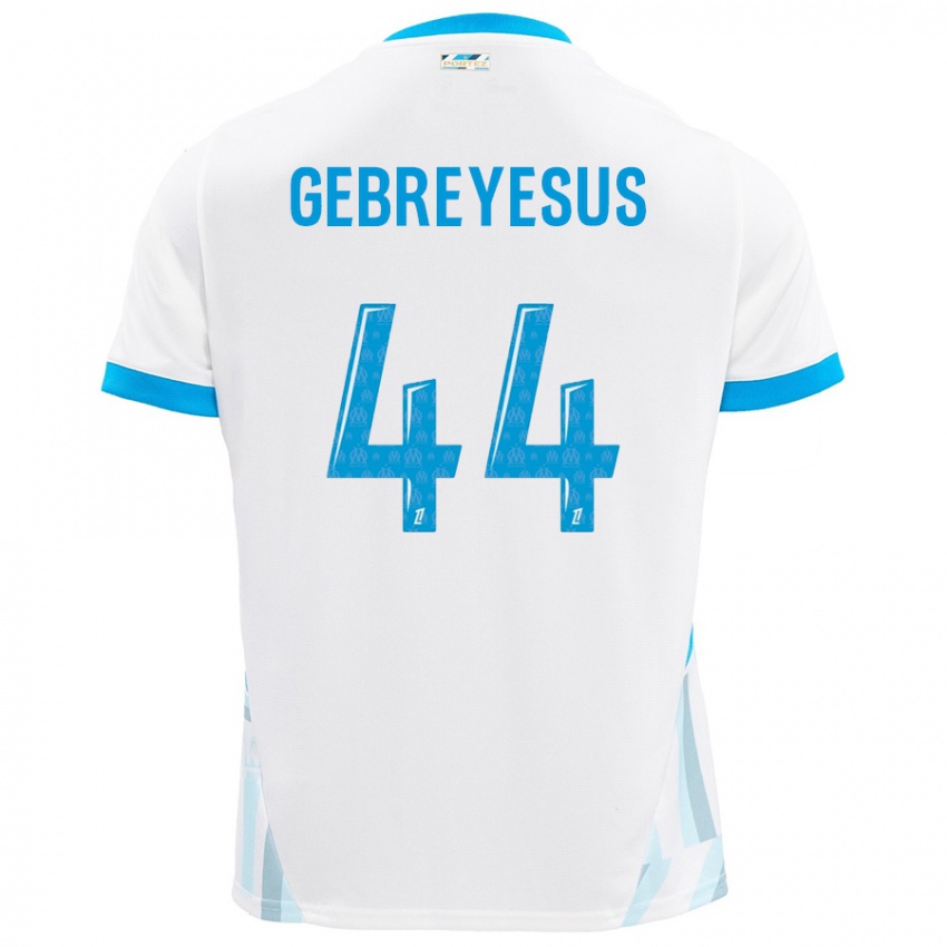 Niño Camiseta Esey Gebreyesus #44 Blanco Azul Cielo 1ª Equipación 2024/25 La Camisa Argentina