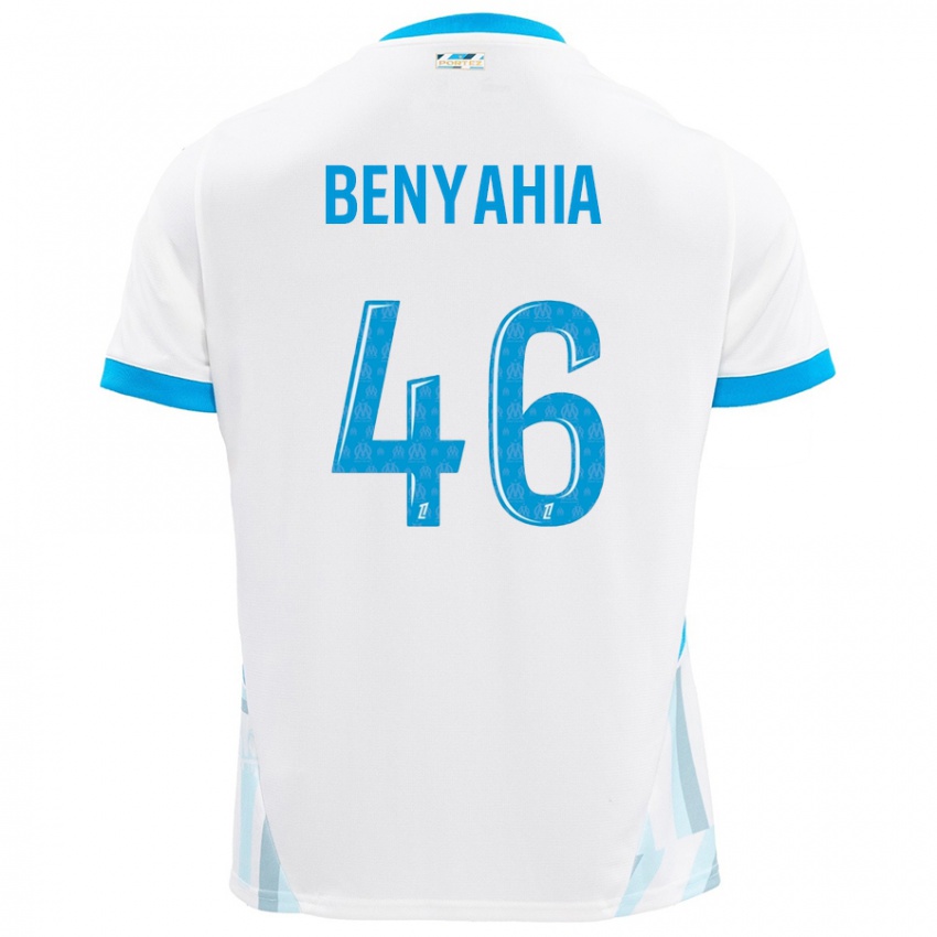 Niño Camiseta Aylan Benyahia-Tani #46 Blanco Azul Cielo 1ª Equipación 2024/25 La Camisa Argentina