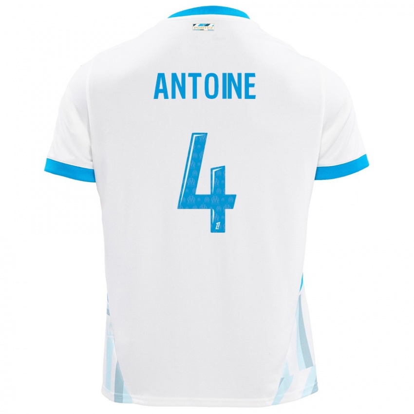 Niño Camiseta Maud Antoine #4 Blanco Azul Cielo 1ª Equipación 2024/25 La Camisa Argentina