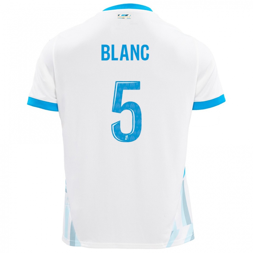 Niño Camiseta Amandine Blanc #5 Blanco Azul Cielo 1ª Equipación 2024/25 La Camisa Argentina