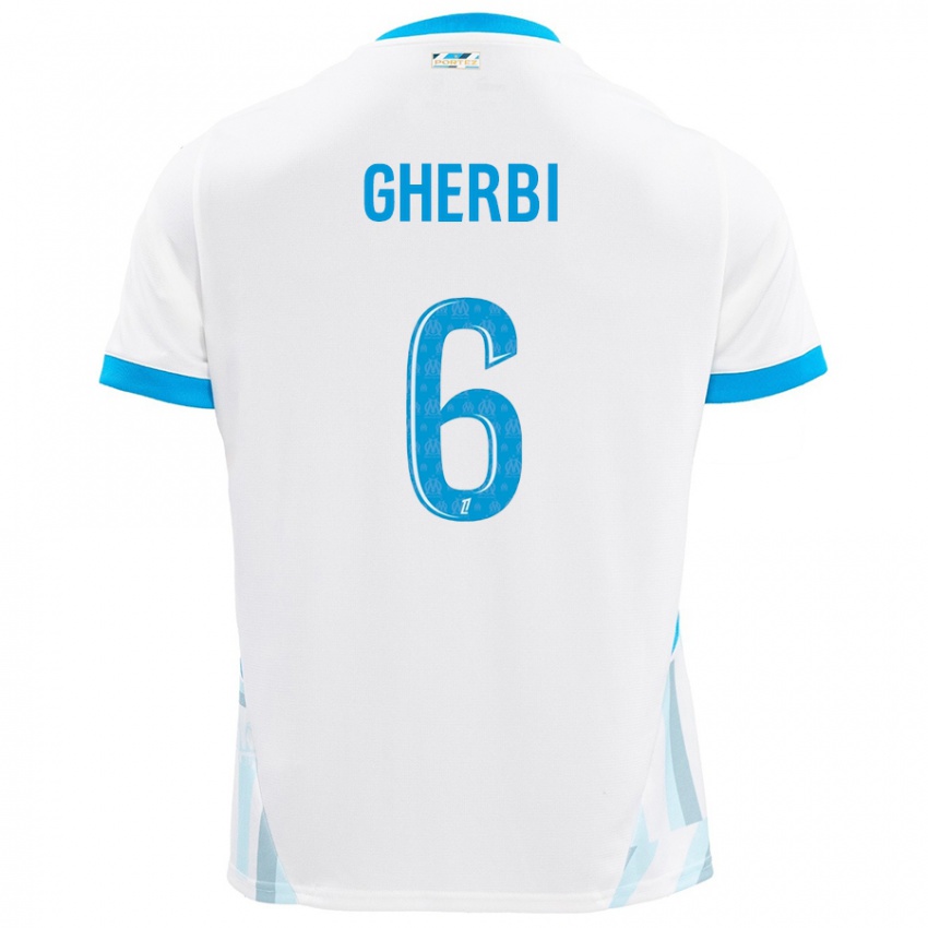 Niño Camiseta Candice Gherbi #6 Blanco Azul Cielo 1ª Equipación 2024/25 La Camisa Argentina