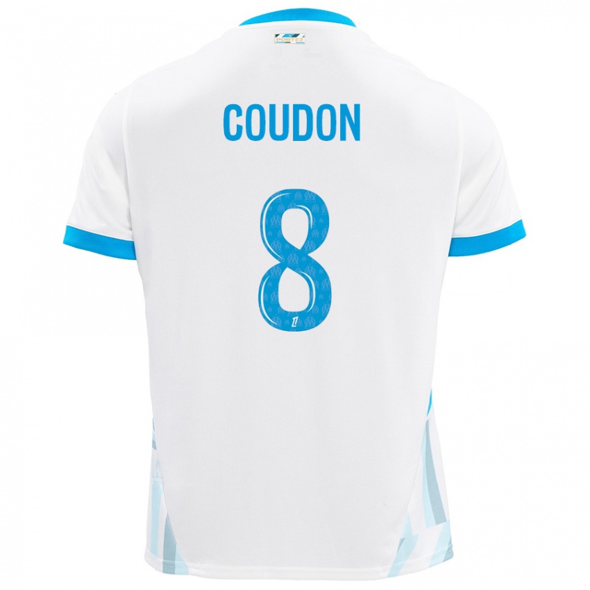 Niño Camiseta Marine Coudon #8 Blanco Azul Cielo 1ª Equipación 2024/25 La Camisa Argentina