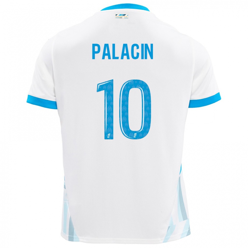 Niño Camiseta Sara Palacin #10 Blanco Azul Cielo 1ª Equipación 2024/25 La Camisa Argentina