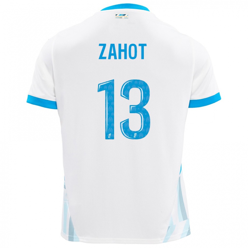 Niño Camiseta Sarah Zahot #13 Blanco Azul Cielo 1ª Equipación 2024/25 La Camisa Argentina