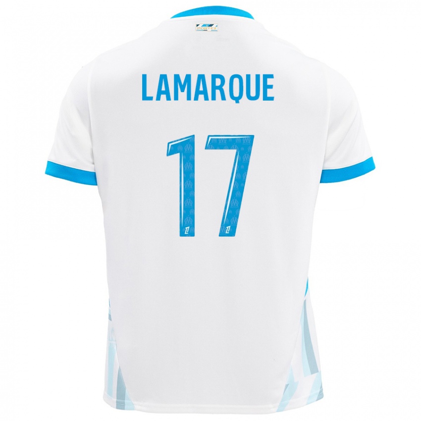 Niño Camiseta Alais Lamarque #17 Blanco Azul Cielo 1ª Equipación 2024/25 La Camisa Argentina