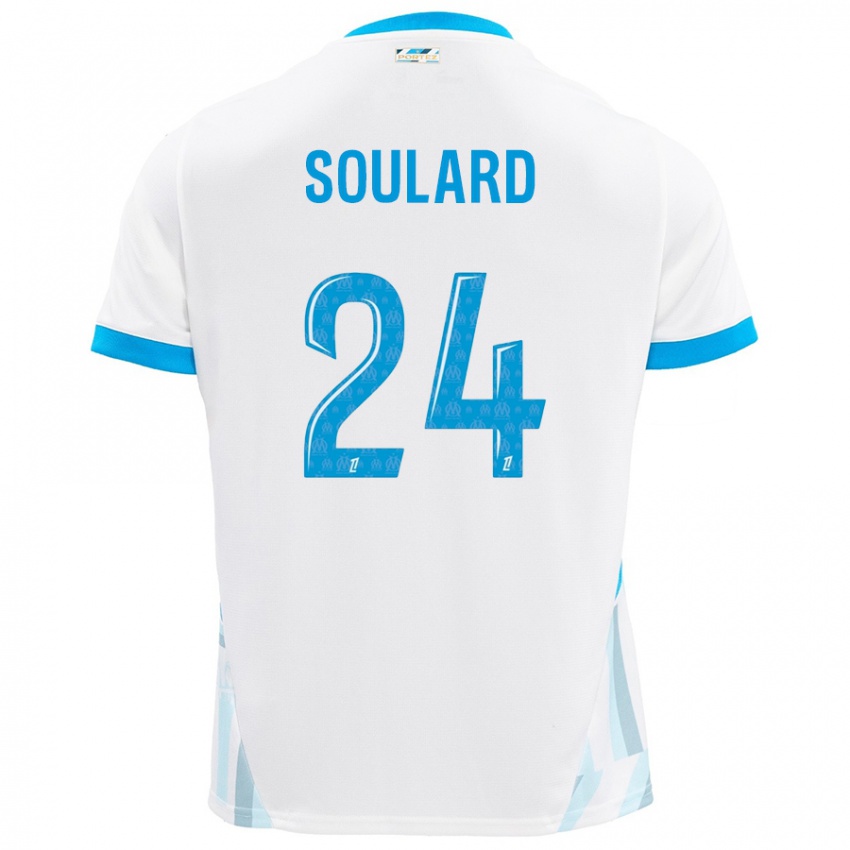 Niño Camiseta Amandine Soulard #24 Blanco Azul Cielo 1ª Equipación 2024/25 La Camisa Argentina