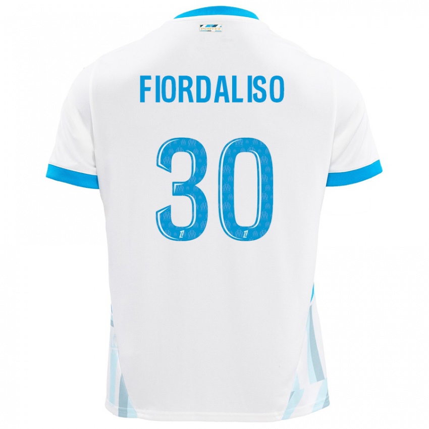 Niño Camiseta Thelma Fiordaliso #30 Blanco Azul Cielo 1ª Equipación 2024/25 La Camisa Argentina