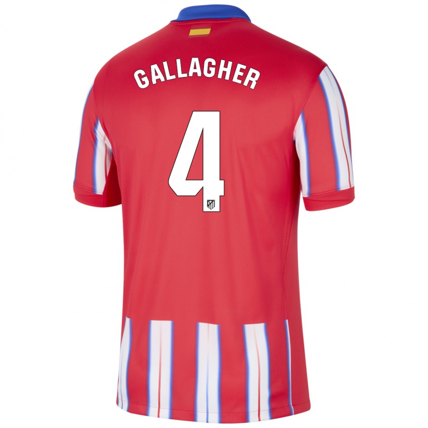 Niño Camiseta Conor Gallagher #4 Rojo Blanco Azul 1ª Equipación 2024/25 La Camisa Argentina