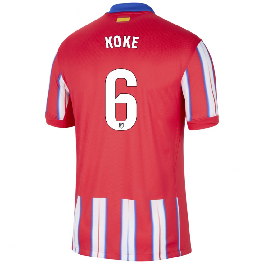 Niño Camiseta Koke #6 Rojo Blanco Azul 1ª Equipación 2024/25 La Camisa Argentina