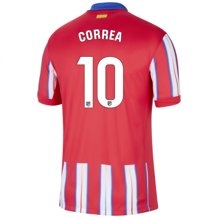 Niño Camiseta Angel Correa #10 Rojo Blanco Azul 1ª Equipación 2024/25 La Camisa Argentina