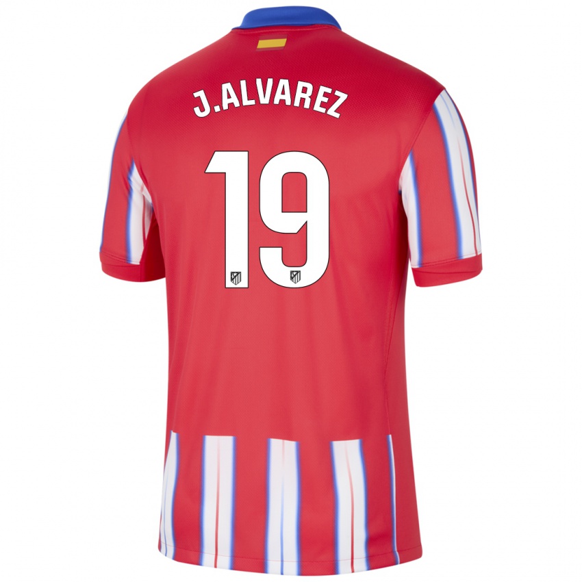 Niño Camiseta Julian Alvarez #19 Rojo Blanco Azul 1ª Equipación 2024/25 La Camisa Argentina