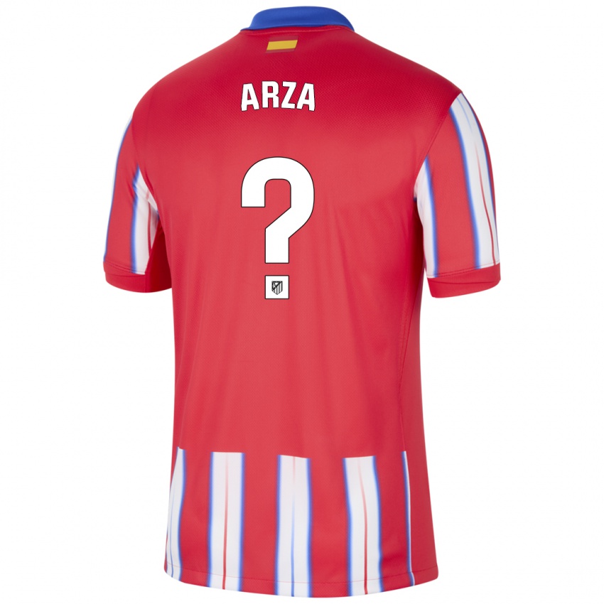 Niño Camiseta David Arza #0 Rojo Blanco Azul 1ª Equipación 2024/25 La Camisa Argentina