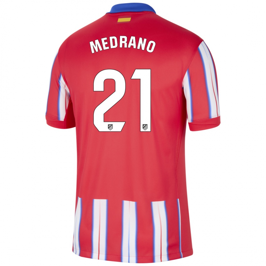 Niño Camiseta Fernando Medrano #21 Rojo Blanco Azul 1ª Equipación 2024/25 La Camisa Argentina