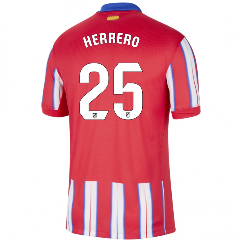 Niño Camiseta Alex Herrero #25 Rojo Blanco Azul 1ª Equipación 2024/25 La Camisa Argentina