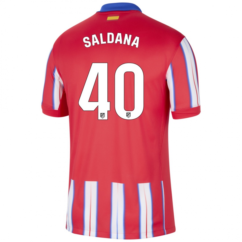 Niño Camiseta Jose Saldana #40 Rojo Blanco Azul 1ª Equipación 2024/25 La Camisa Argentina