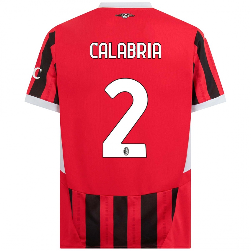 Niño Camiseta Davide Calabria #2 Rojo Negro 1ª Equipación 2024/25 La Camisa Argentina