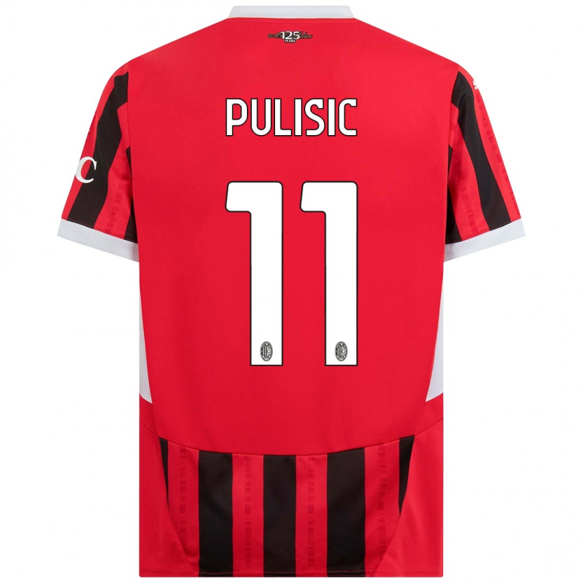 Niño Camiseta Christian Pulisic #11 Rojo Negro 1ª Equipación 2024/25 La Camisa Argentina