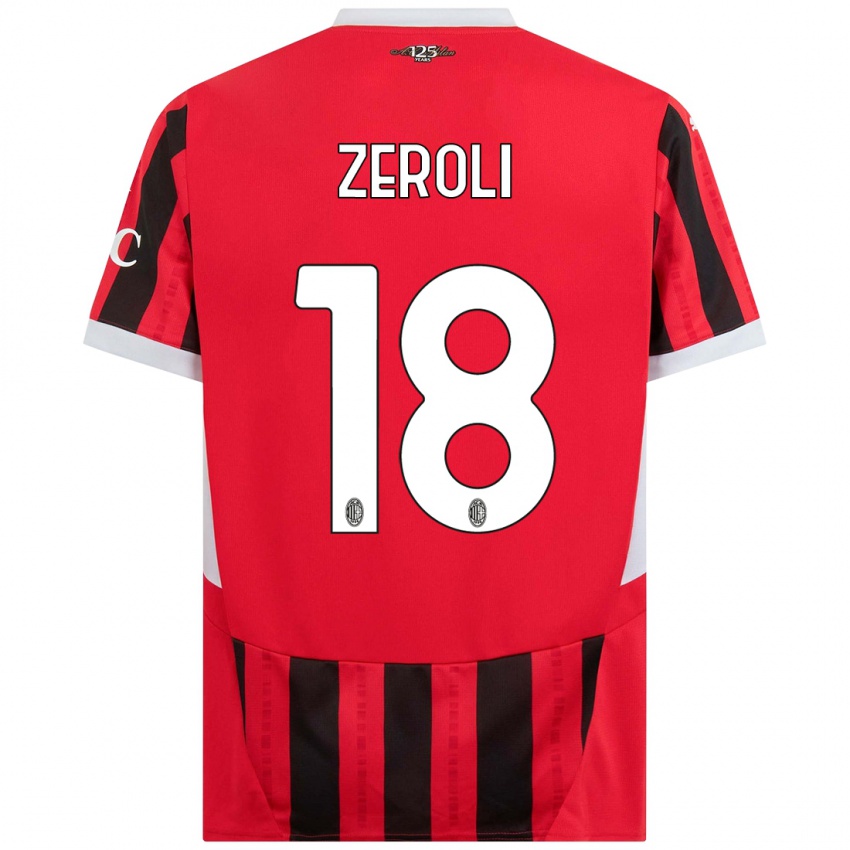 Niño Camiseta Kevin Zeroli #18 Rojo Negro 1ª Equipación 2024/25 La Camisa Argentina