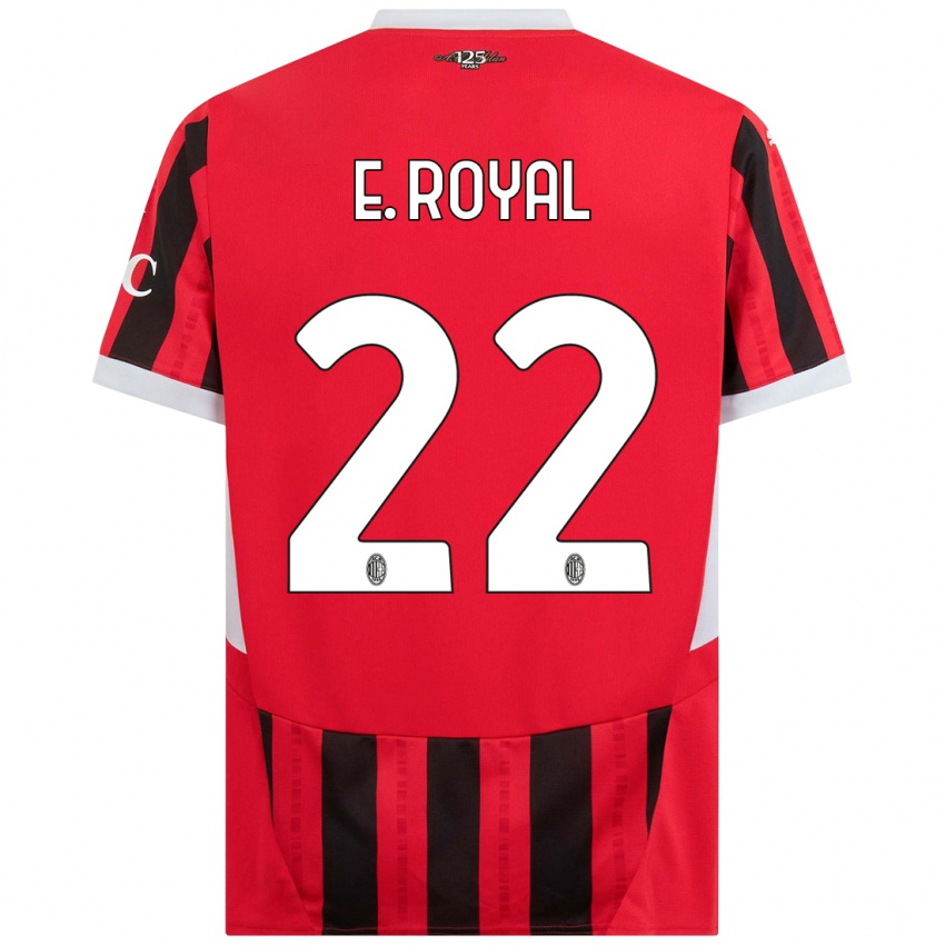 Niño Camiseta Emerson Royal #22 Rojo Negro 1ª Equipación 2024/25 La Camisa Argentina