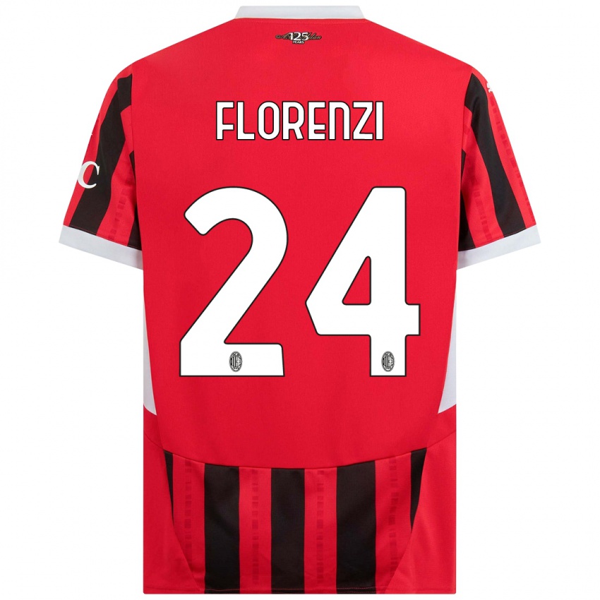 Niño Camiseta Alessandro Florenzi #24 Rojo Negro 1ª Equipación 2024/25 La Camisa Argentina