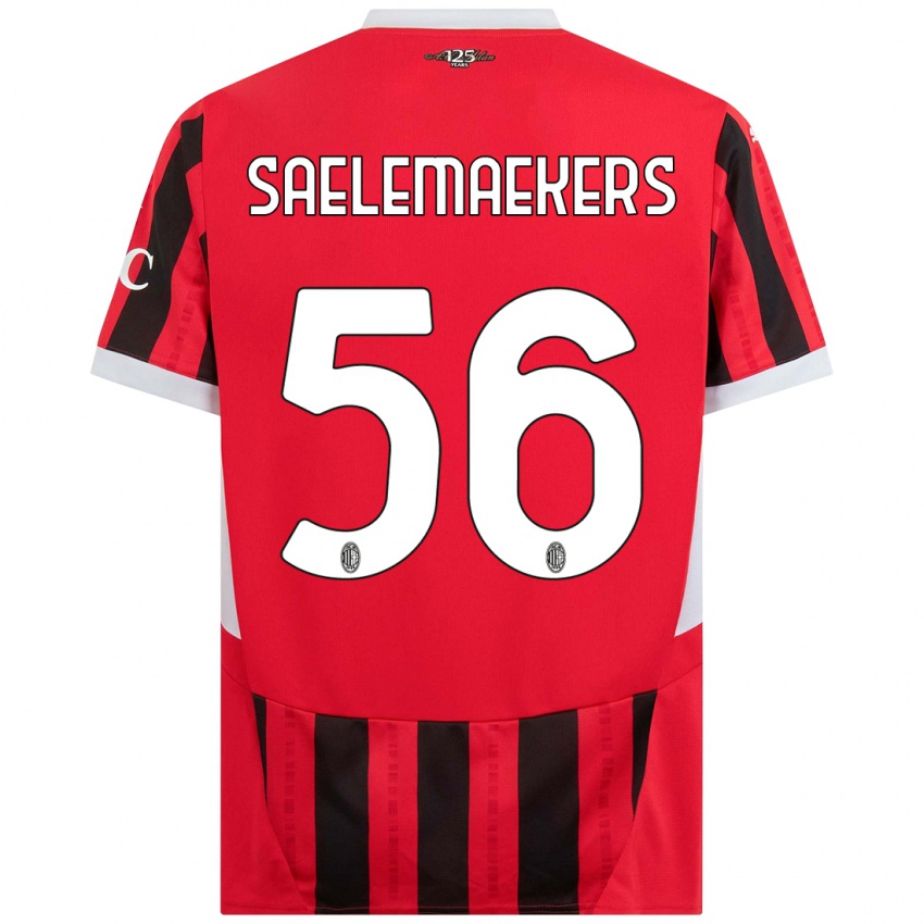 Niño Camiseta Alexis Saelemaekers #56 Rojo Negro 1ª Equipación 2024/25 La Camisa Argentina