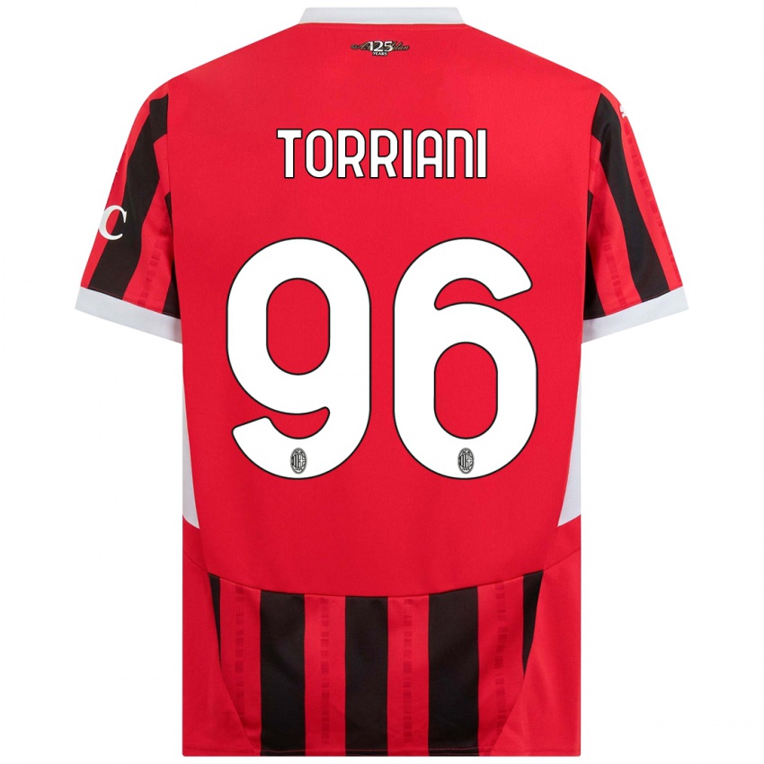 Niño Camiseta Lorenzo Torriani #96 Rojo Negro 1ª Equipación 2024/25 La Camisa Argentina