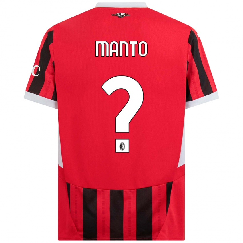 Niño Camiseta Gaetano Manto #0 Rojo Negro 1ª Equipación 2024/25 La Camisa Argentina