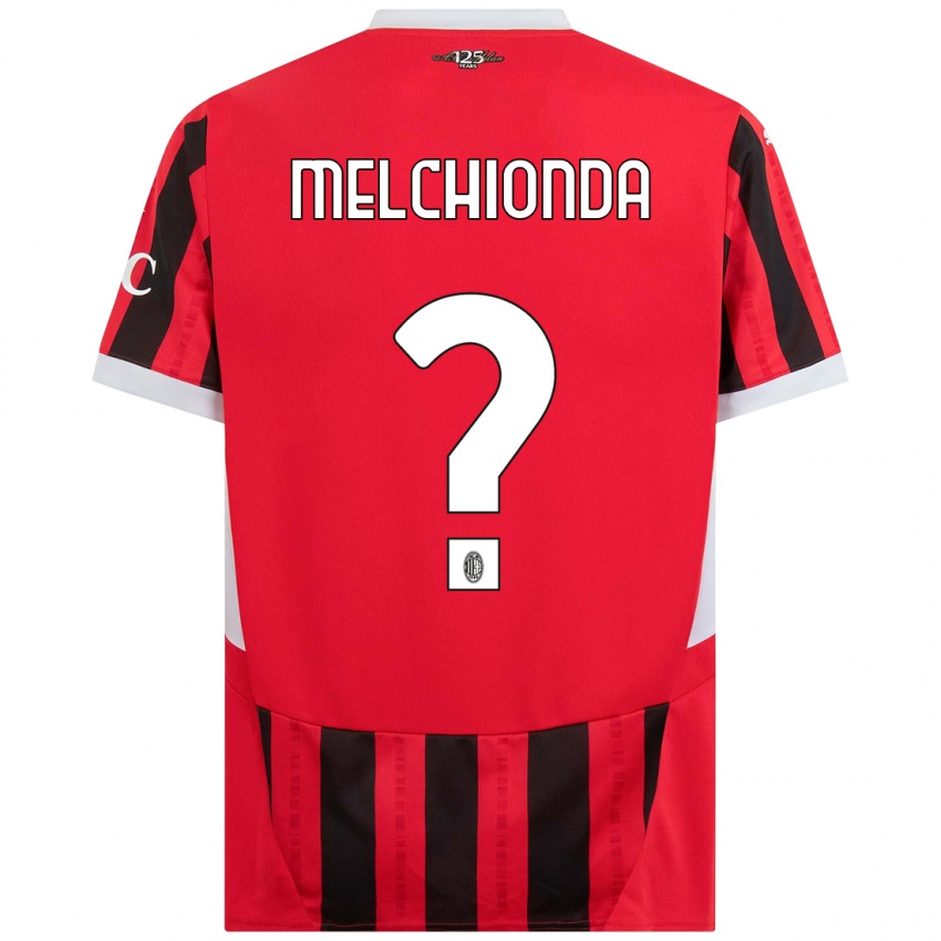 Niño Camiseta Marco Melchionda #0 Rojo Negro 1ª Equipación 2024/25 La Camisa Argentina