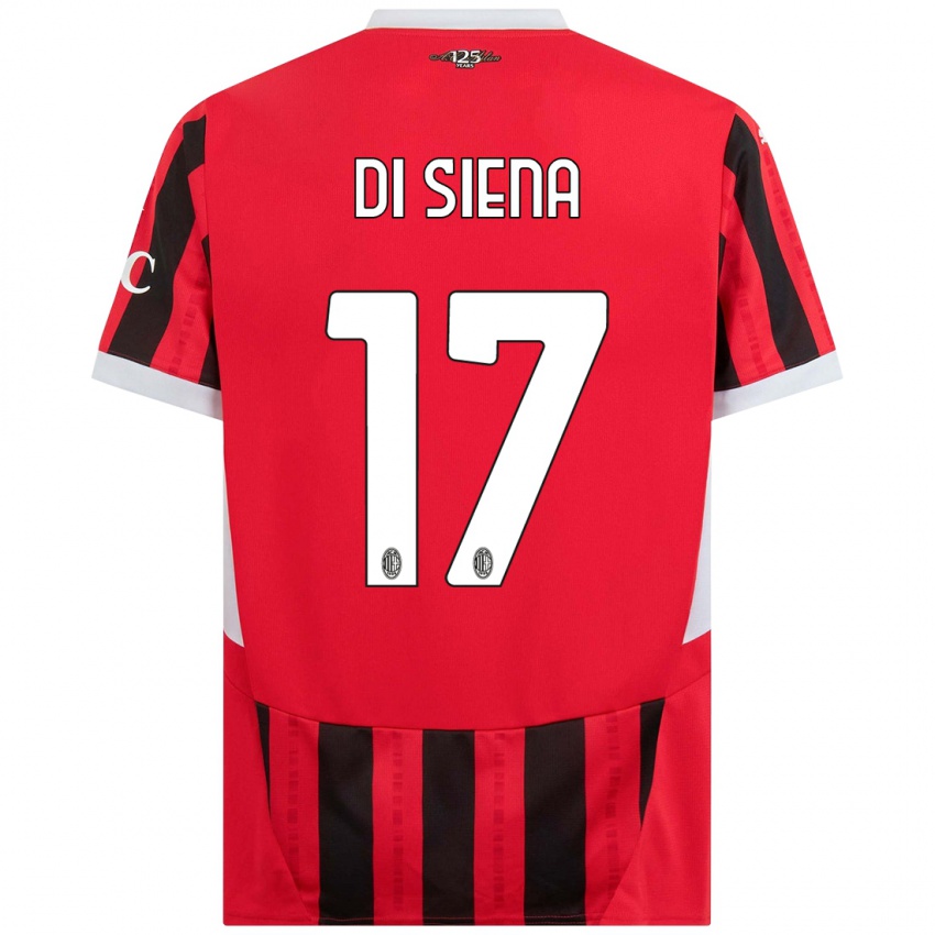 Niño Camiseta Andrea Di Siena #17 Rojo Negro 1ª Equipación 2024/25 La Camisa Argentina