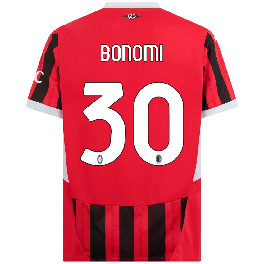 Niño Camiseta Alessandro Bonomi #30 Rojo Negro 1ª Equipación 2024/25 La Camisa Argentina