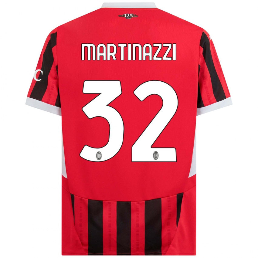 Niño Camiseta Luca Martinazzi #32 Rojo Negro 1ª Equipación 2024/25 La Camisa Argentina