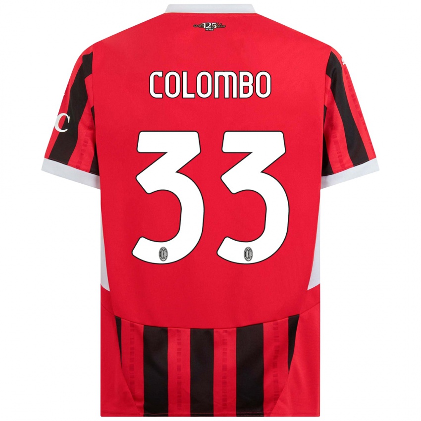 Niño Camiseta Federico Colombo #33 Rojo Negro 1ª Equipación 2024/25 La Camisa Argentina