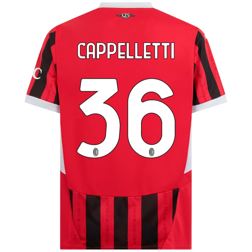 Niño Camiseta Mattia Cappelletti #36 Rojo Negro 1ª Equipación 2024/25 La Camisa Argentina