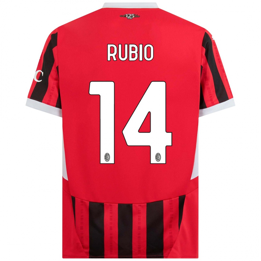 Niño Camiseta Silvia Rubio #14 Rojo Negro 1ª Equipación 2024/25 La Camisa Argentina