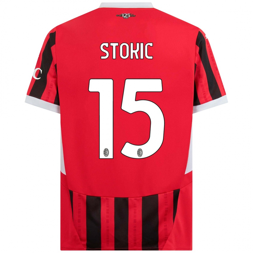 Niño Camiseta Sara Stokić #15 Rojo Negro 1ª Equipación 2024/25 La Camisa Argentina